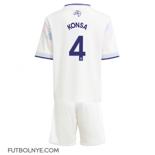 Camiseta Aston Villa Ezri Konsa #4 Tercera Equipación para niños 2025-26 manga corta (+ pantalones cortos)